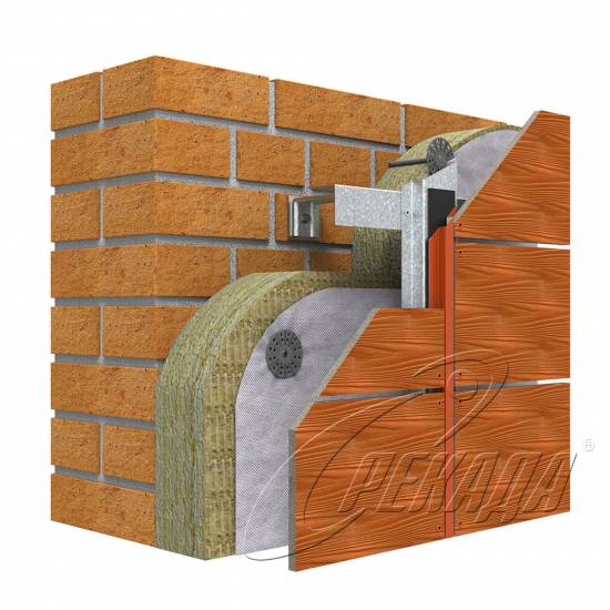 Фасадные системы - Подсистема оцинкованная для фасада Из фибросайдинга Заклепка/саморез Видимый способ Горизонтально-вертикальная подконструкция
