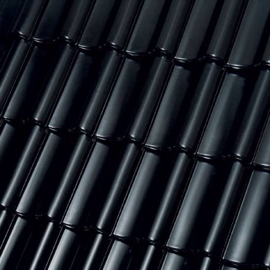 Керамическая черепица Roben Bornholm черная матовая глазурьч