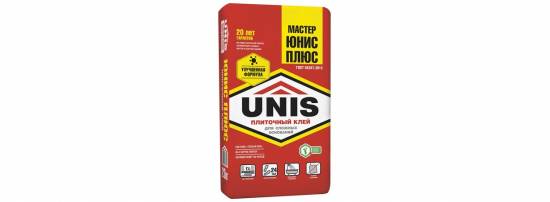 Клей для плитки Unis Плюс 23 кг