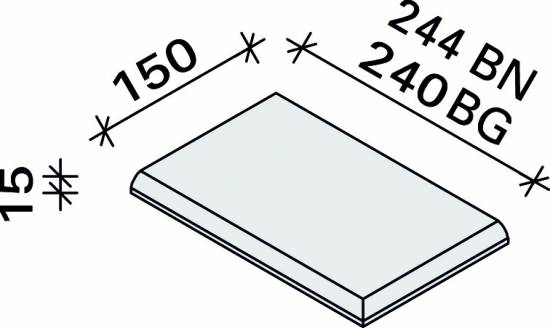 Плитка с мягким углом правая Interbau 244x150, арт. 1158 RH B