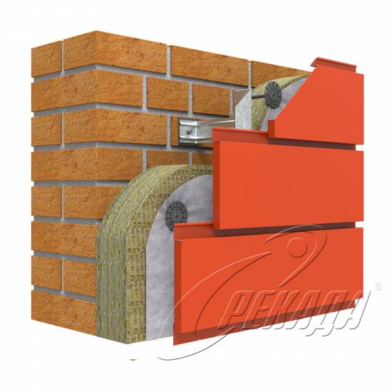 Фасадные системы - Подсистема оцинкованная Из линеарных панелей Заклёпка/ саморез Скрытый способ Вертикальная подконструкция