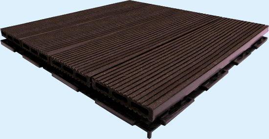 Садовый паркет из ДПК антрацит 300*300*26