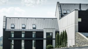 Алюминиевая кровля Система PREFALZ 43 Серый камень P.10 Prefa